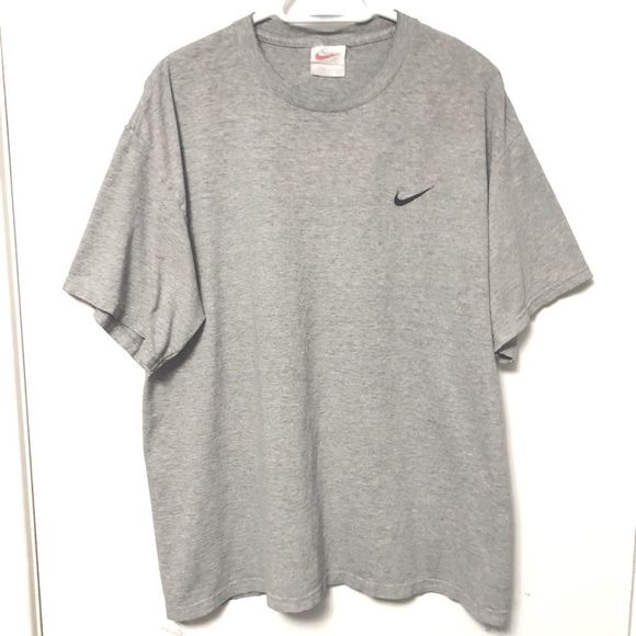 Nike Other - NIKE VINTAGE 90s CENTER SWOOSH EMBROIDERY LOGO GREY BLACK 1996 TEE T SHIRT LARGE